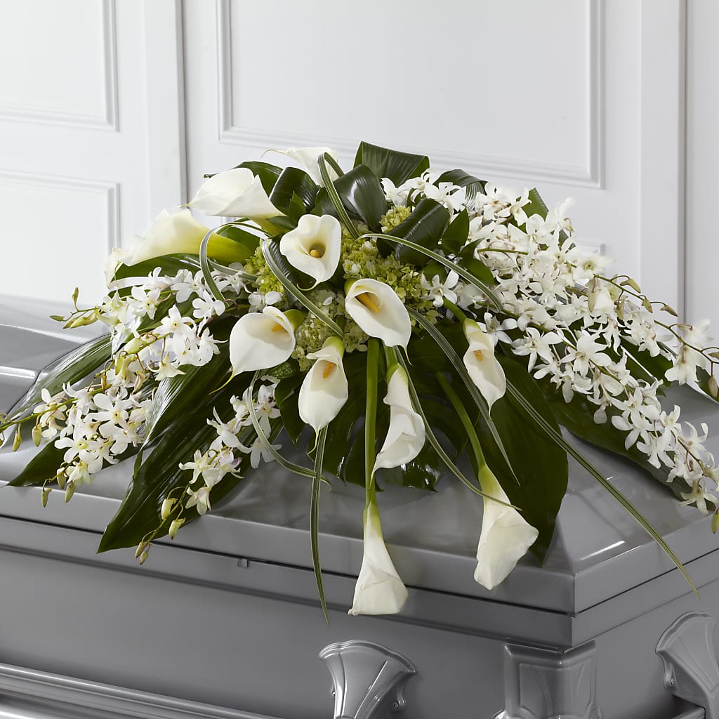 Angel Wings Casket Spray – CHET & LEONA'S FLORAL SHOP, Milwaukee WI