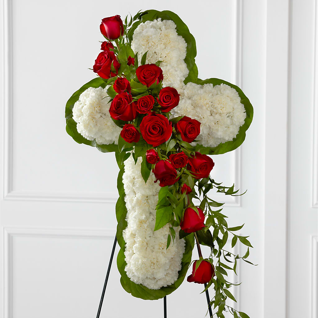 Floral Cross Easel – CHET & LEONA'S FLORAL SHOP, Milwaukee WI