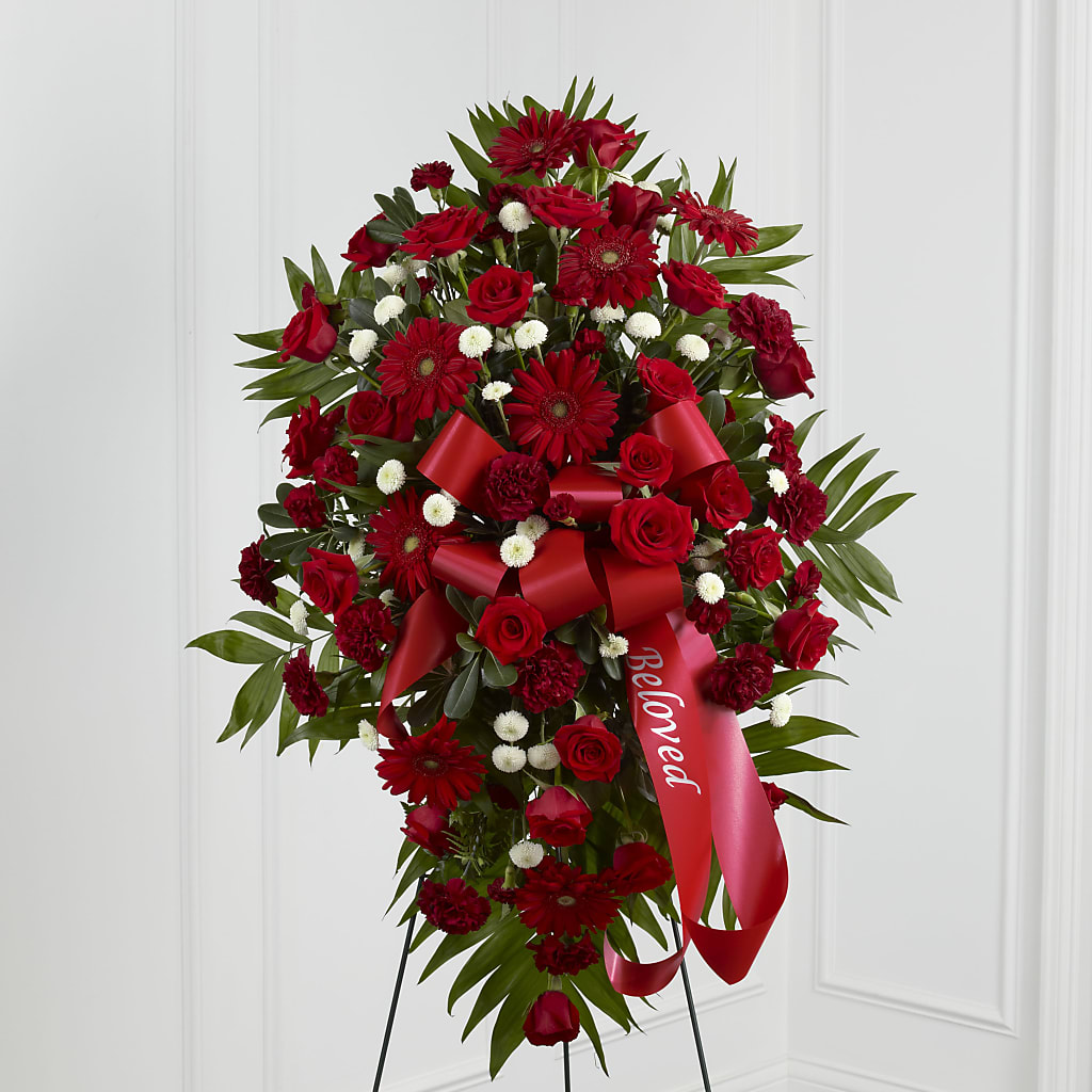 Treasured Memories Standing Spray – CHET & LEONA'S FLORAL SHOP, Milwaukee WI