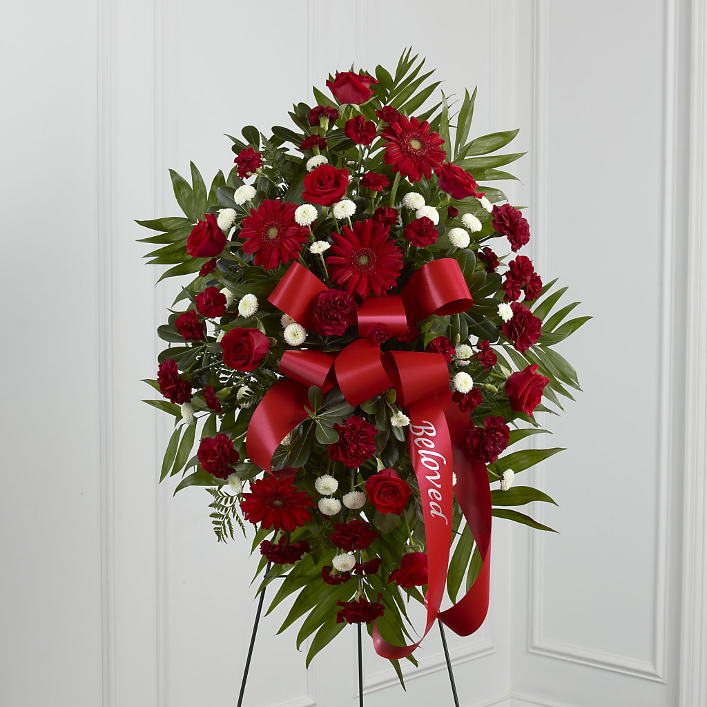 Treasured Memories Standing Spray – CHET & LEONA'S FLORAL SHOP, Milwaukee WI