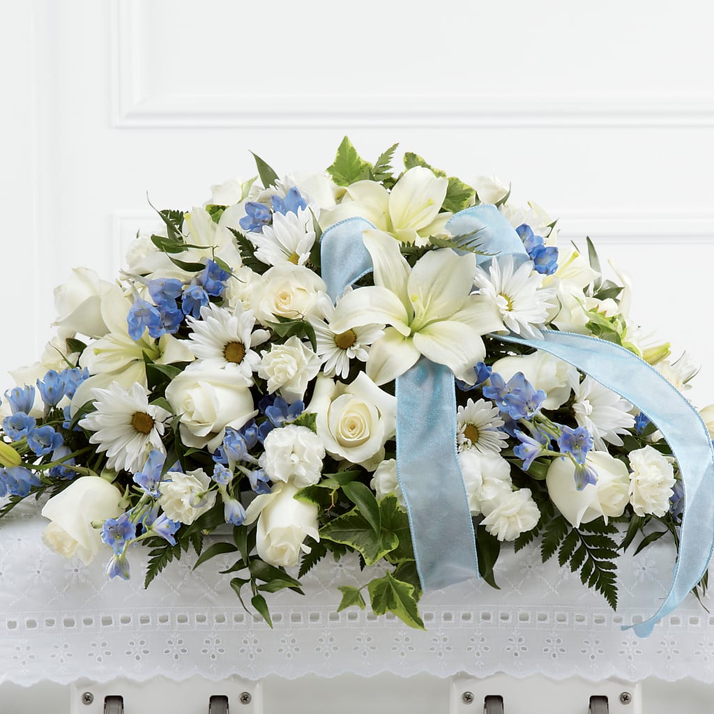 Tender Treasure Casket Spray – CHET & LEONA'S FLORAL SHOP, Milwaukee WI