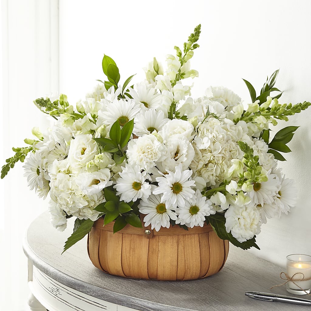Pure Ivory Basket – CHET & LEONA'S FLORAL SHOP, Milwaukee WI