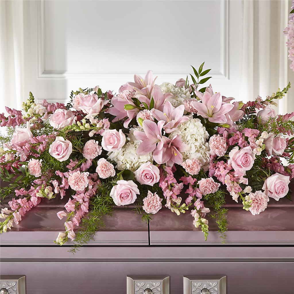 Life & Remembrance Casket Spray – CHET & LEONA'S FLORAL SHOP, Milwaukee WI