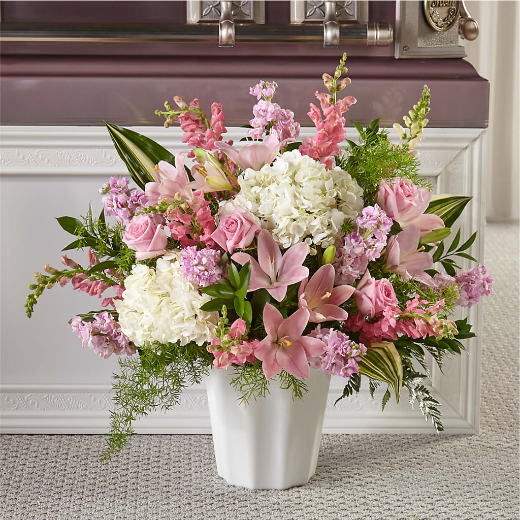 Simply Serene Floor Basket – CHET & LEONA'S FLORAL SHOP, Milwaukee WI