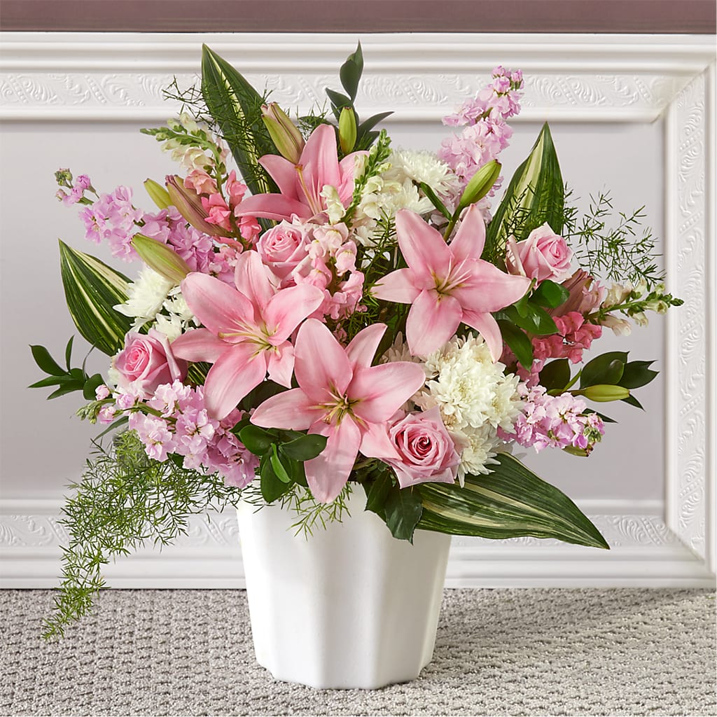 Simply Serene Floor Basket – CHET & LEONA'S FLORAL SHOP, Milwaukee WI