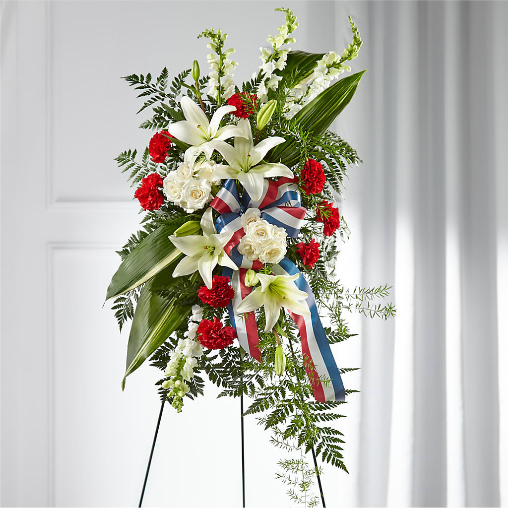 Stars of Life Standing Spray – CHET & LEONA'S FLORAL SHOP, Milwaukee WI