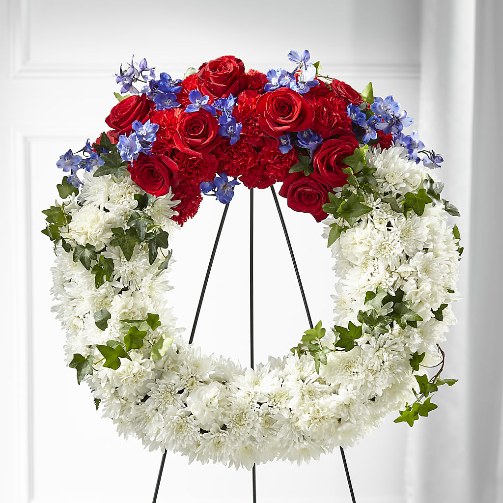 Patriotic Passion Wreath – CHET & LEONA'S FLORAL SHOP, Milwaukee WI