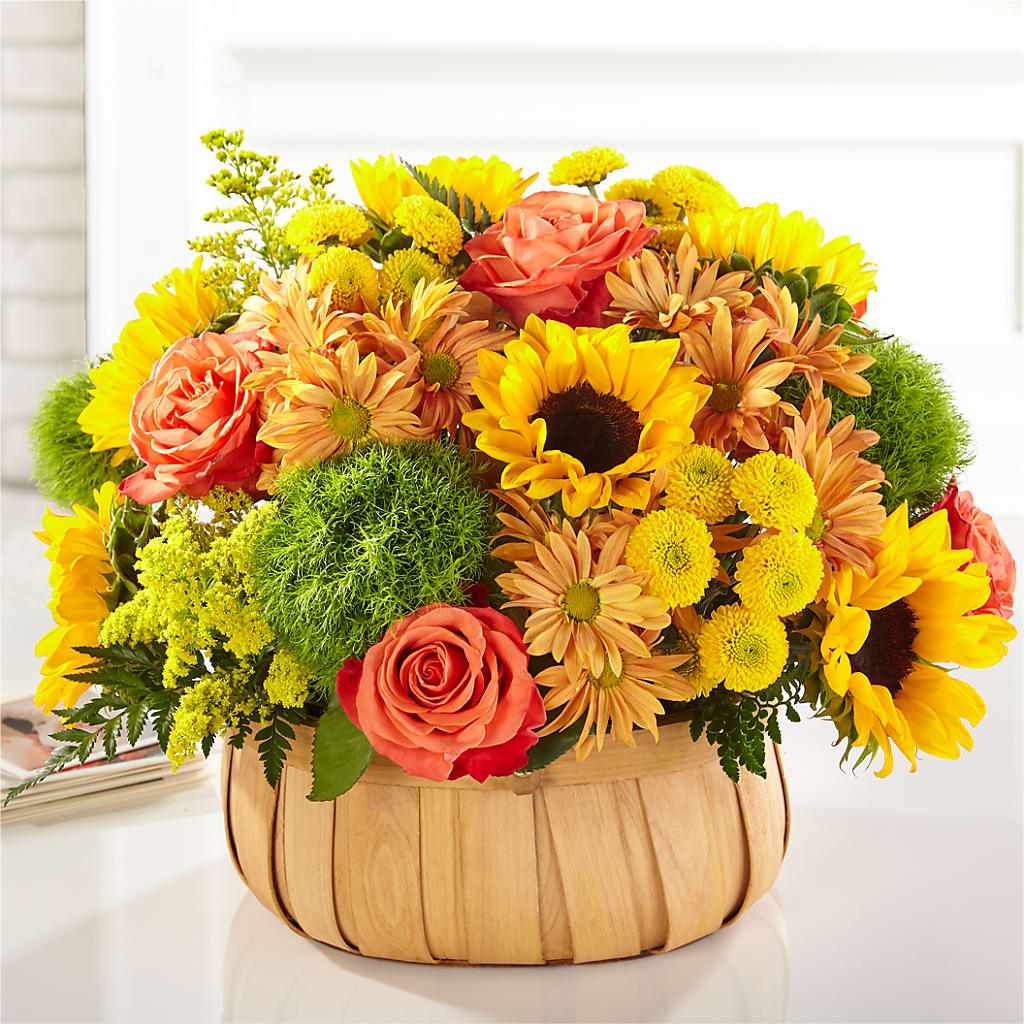 Harvest Sunflower Basket – CHET & LEONA'S FLORAL SHOP, Milwaukee WI
