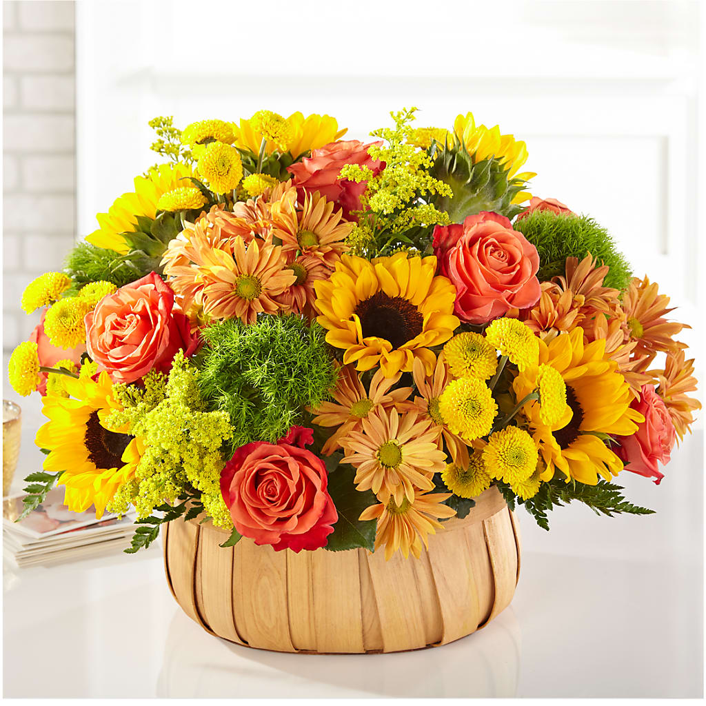 Harvest Sunflower Basket – CHET & LEONA'S FLORAL SHOP, Milwaukee WI