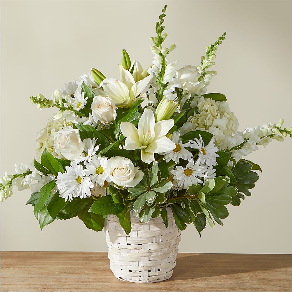 Ivory Elegance Floral Basket – CHET & LEONA'S FLORAL SHOP, Milwaukee WI