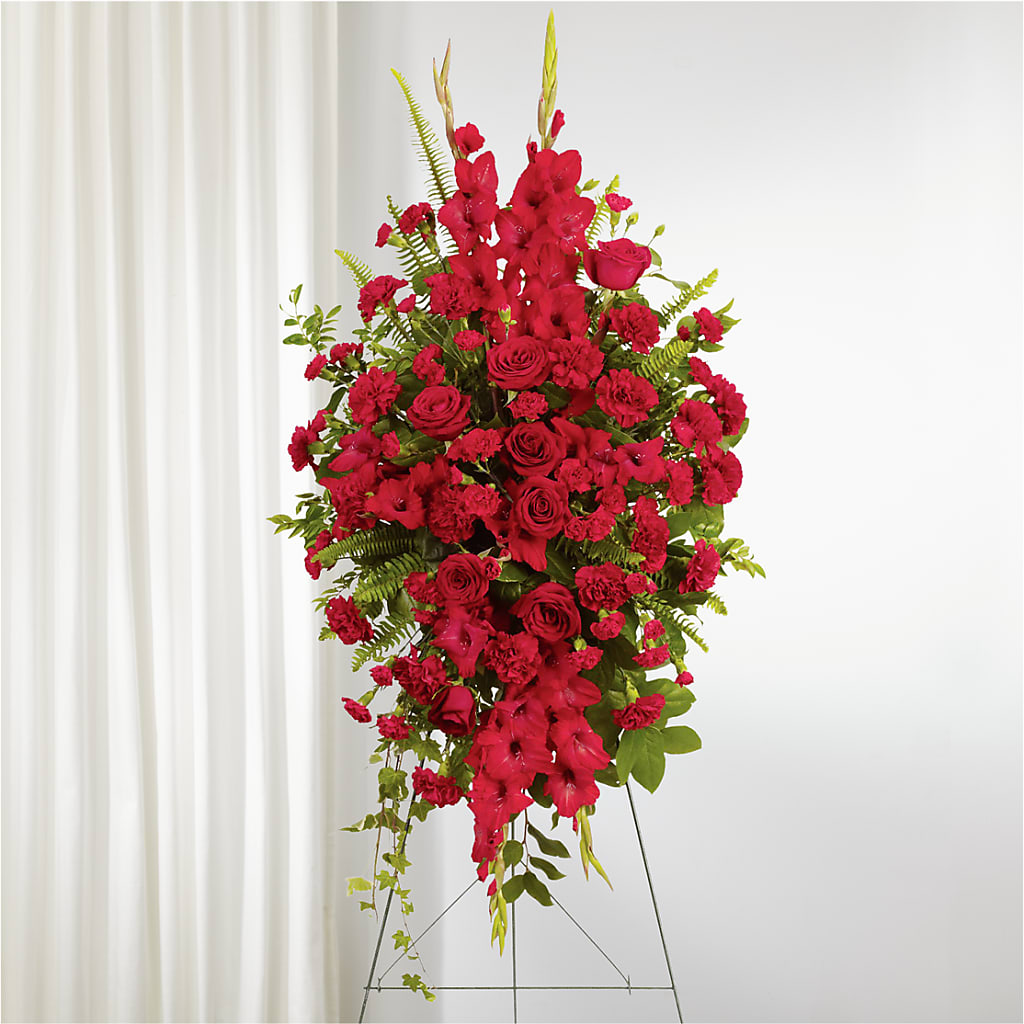 From the Heart Standing Spray – CHET & LEONA'S FLORAL SHOP, Milwaukee WI