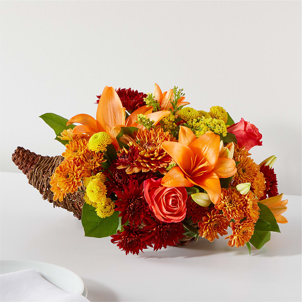 Bouquet of Blessings Cornucopia – CHET & LEONA'S FLORAL SHOP, Milwaukee WI