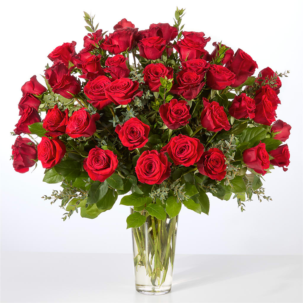 Forever Yours Fifty Stem Red Rose Bouquet – CHET & LEONA'S FLORAL SHOP, Milwaukee WI
