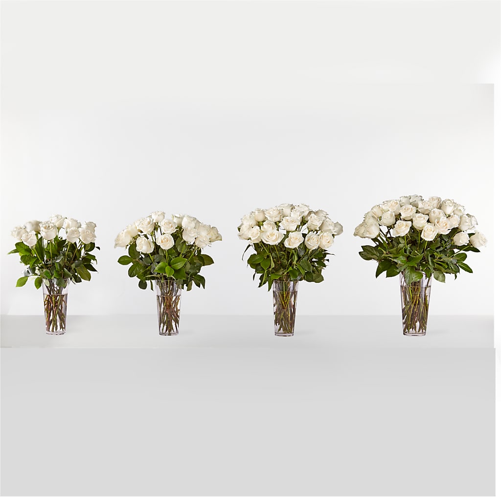Long Stem White Rose Bouquet – CHET & LEONA'S FLORAL SHOP, Milwaukee WI