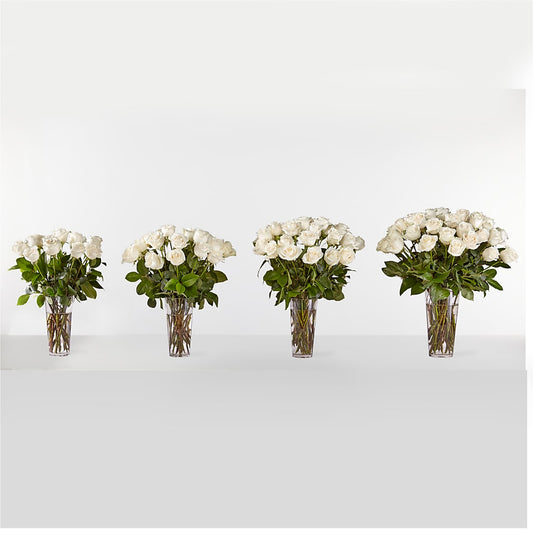 Long Stem White Rose Bouquet – CHET & LEONA'S FLORAL SHOP, Milwaukee WI