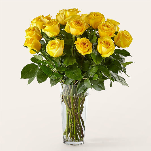 Long Stem Yellow Rose Bouquet – CHET & LEONA'S FLORAL SHOP, Milwaukee WI