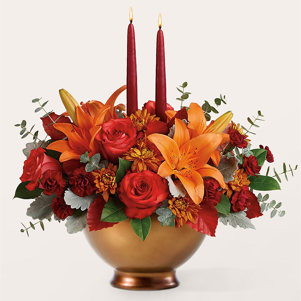 Fruits of Fall Centerpiece – CHET & LEONA'S FLORAL SHOP, Milwaukee WI