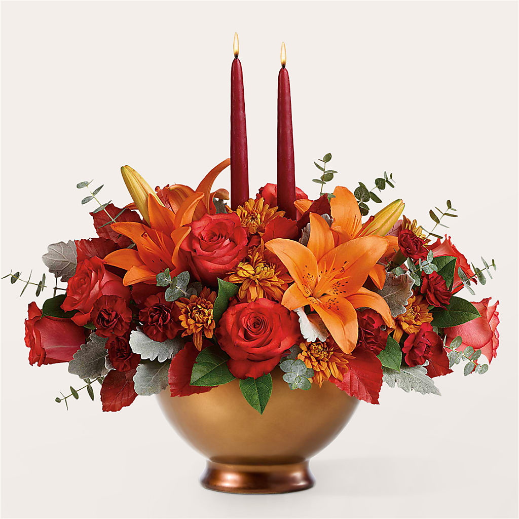Fruits of Fall Centerpiece – CHET & LEONA'S FLORAL SHOP, Milwaukee WI
