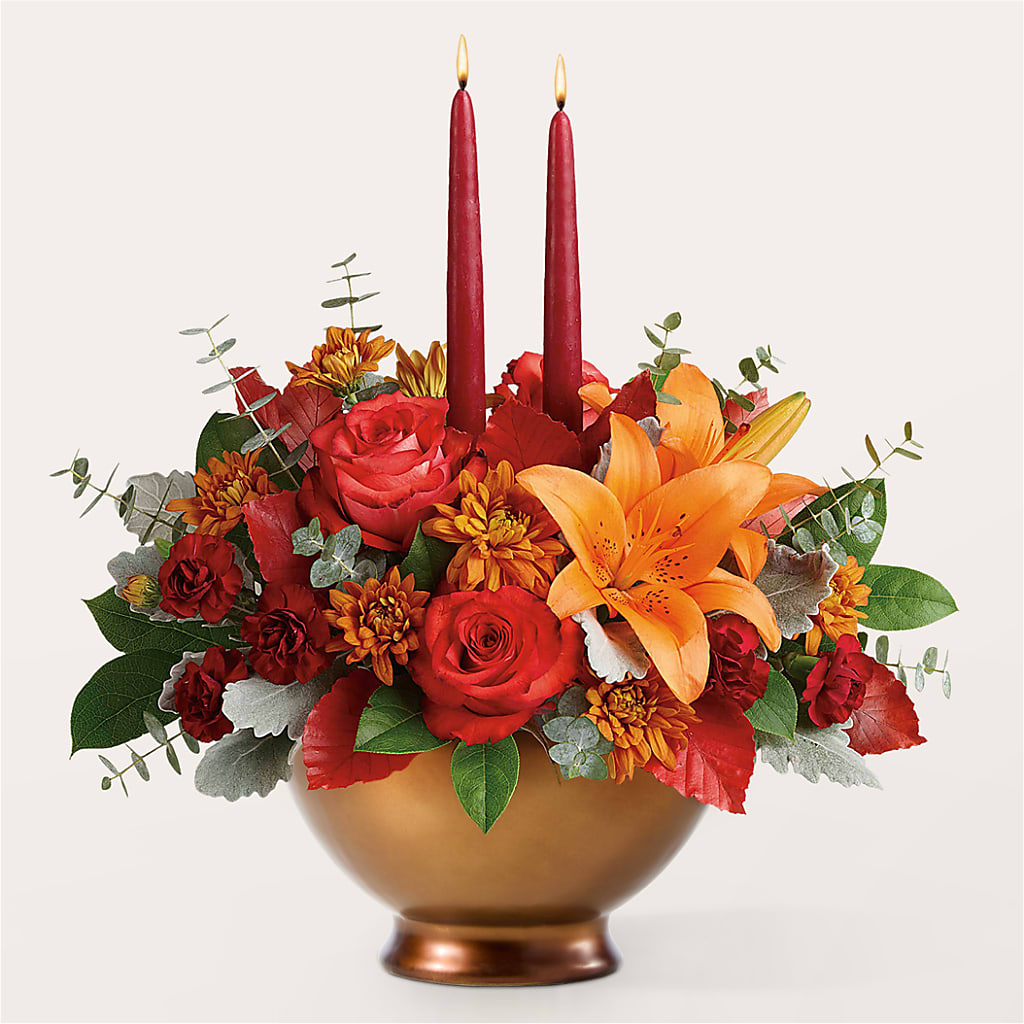 Fruits of Fall Centerpiece – CHET & LEONA'S FLORAL SHOP, Milwaukee WI