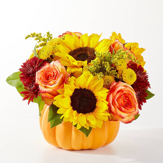 Golden Gourd Pumpkin Bouquet – CHET & LEONA'S FLORAL SHOP, Milwaukee WI