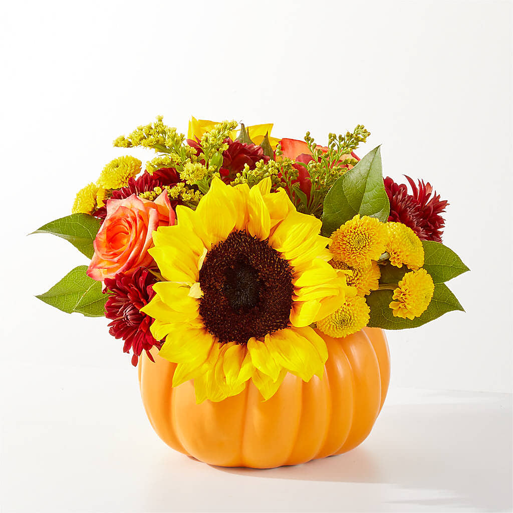 Golden Gourd Pumpkin Bouquet – CHET & LEONA'S FLORAL SHOP, Milwaukee WI