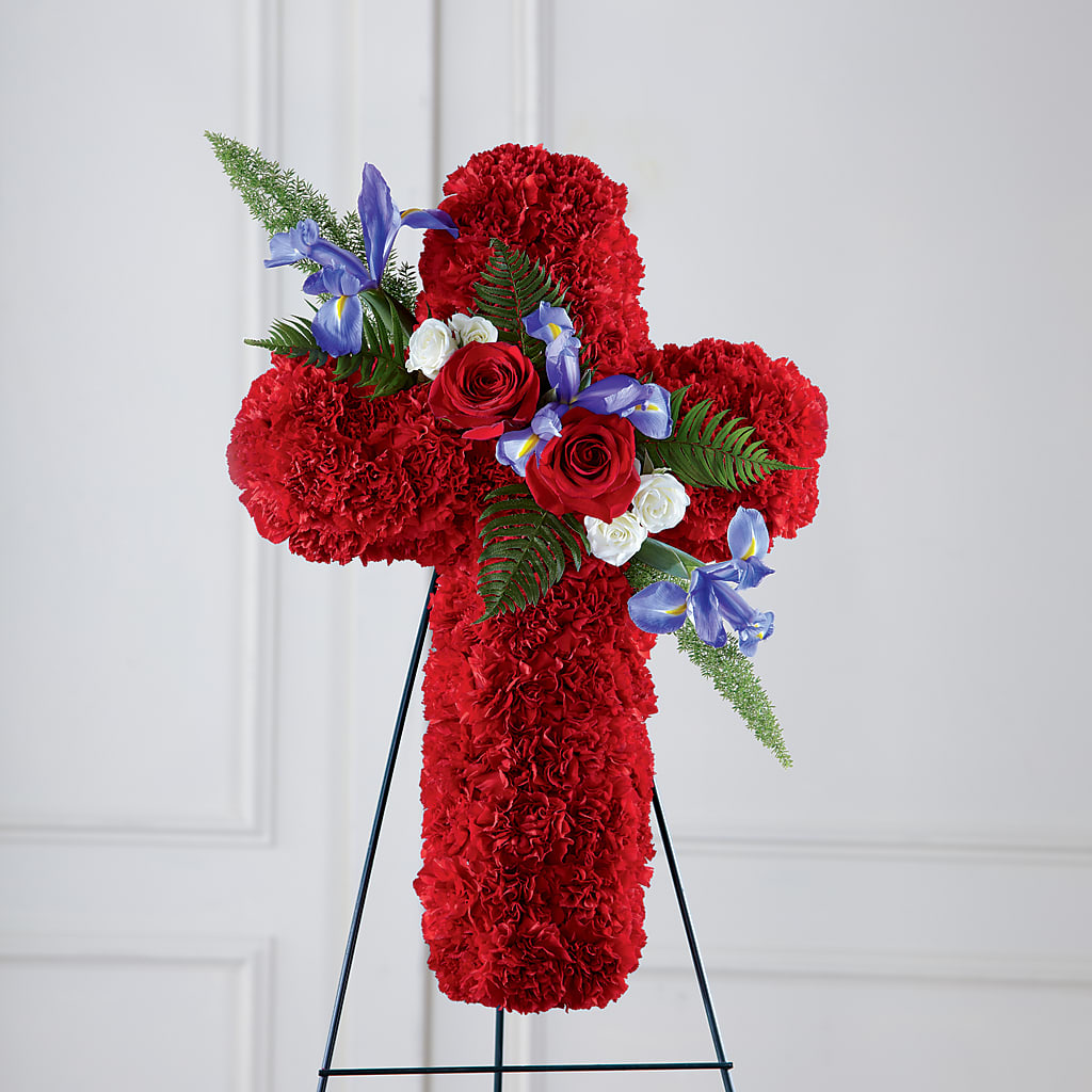 Faithful Hero Floral Cross – CHET & LEONA'S FLORAL SHOP, Milwaukee WI