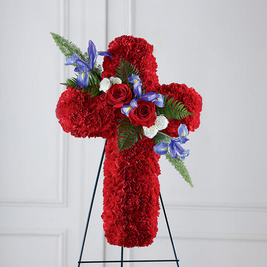 Faithful Hero Floral Cross – CHET & LEONA'S FLORAL SHOP, Milwaukee WI
