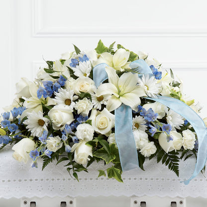 Tender Treasure Casket Spray – CHET & LEONA'S FLORAL SHOP, Milwaukee WI