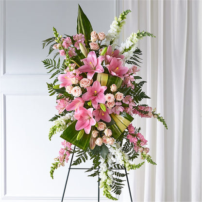 Elegant Embrace Standing Spray – CHET & LEONA'S FLORAL SHOP, Milwaukee WI