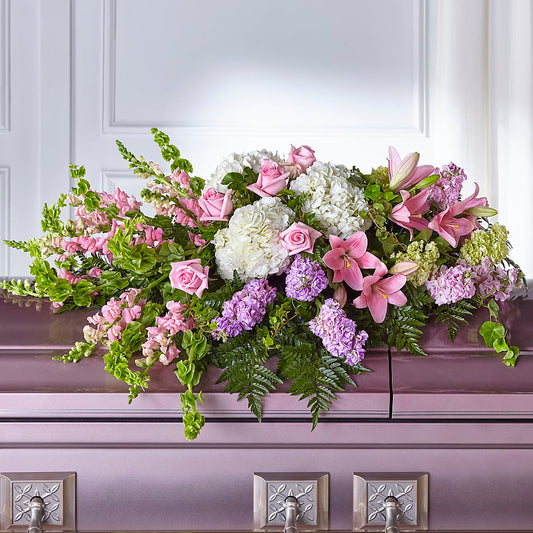 Life's Gratitude Casket Spray – CHET & LEONA'S FLORAL SHOP, Milwaukee WI