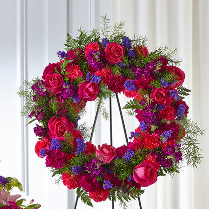 Calming Colors Wreath – CHET & LEONA'S FLORAL SHOP, Milwaukee WI