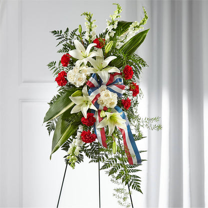 Stars of Life Standing Spray – CHET & LEONA'S FLORAL SHOP, Milwaukee WI
