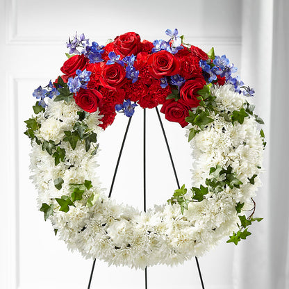 Patriotic Passion Wreath – CHET & LEONA'S FLORAL SHOP, Milwaukee WI