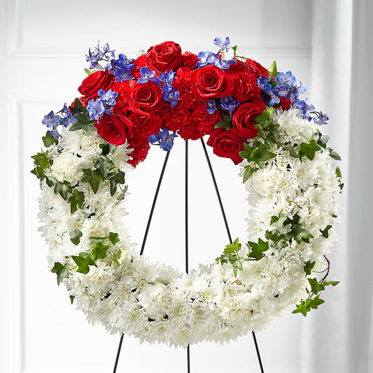 Patriotic Passion Wreath – CHET & LEONA'S FLORAL SHOP, Milwaukee WI
