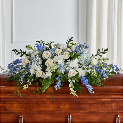 Timeless Essence Casket Spray – CHET & LEONA'S FLORAL SHOP, Milwaukee WI