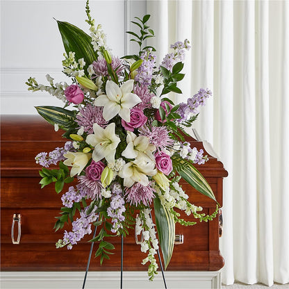 Grateful Hearts Standing Spray – CHET & LEONA'S FLORAL SHOP, Milwaukee WI