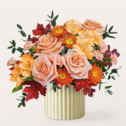 Spiced Latte Bouquet with Ivory Vase – CHET & LEONA'S FLORAL SHOP, Milwaukee WI