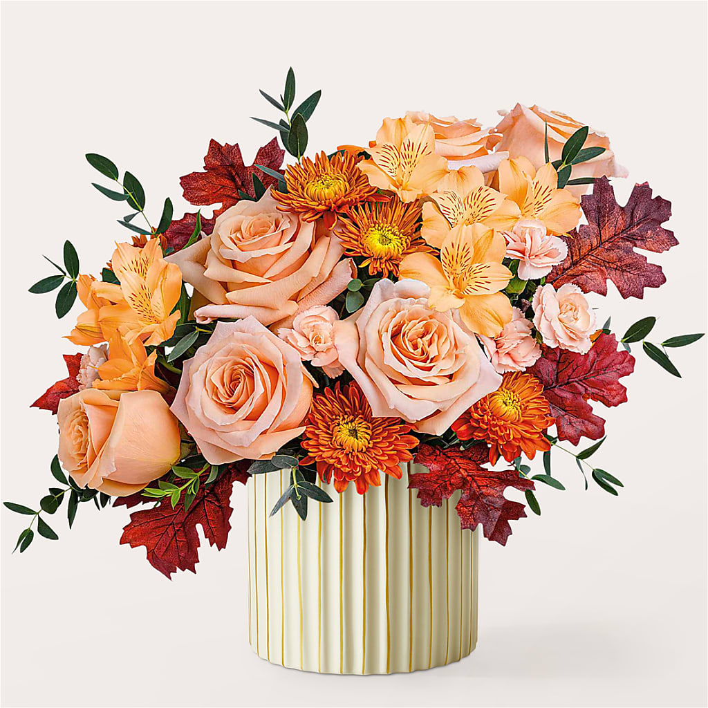 Spiced Latte Bouquet with Ivory Vase – CHET & LEONA'S FLORAL SHOP, Milwaukee WI