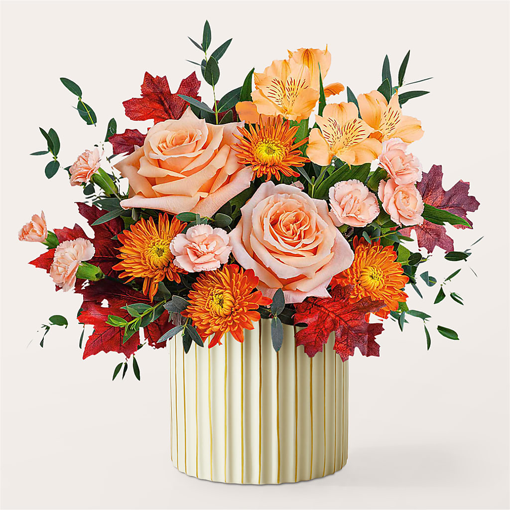 Spiced Latte Bouquet with Ivory Vase – CHET & LEONA'S FLORAL SHOP, Milwaukee WI