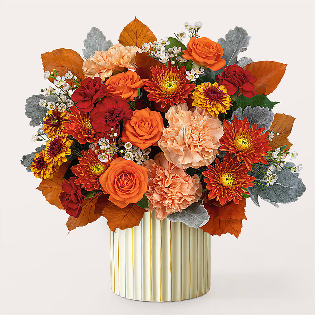 Merlot Bouquet with Ivory Vase – CHET & LEONA'S FLORAL SHOP, Milwaukee WI
