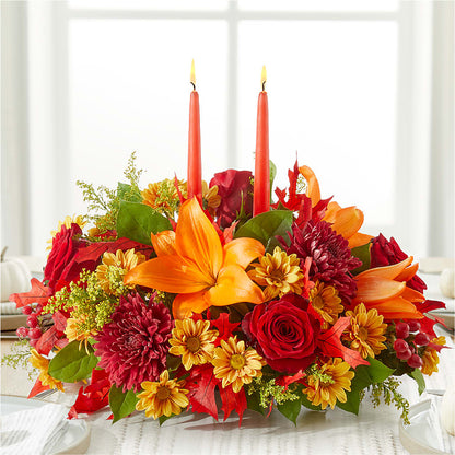 Autumn's Embrace Centerpiece – CHET & LEONA'S FLORAL SHOP, Milwaukee WI